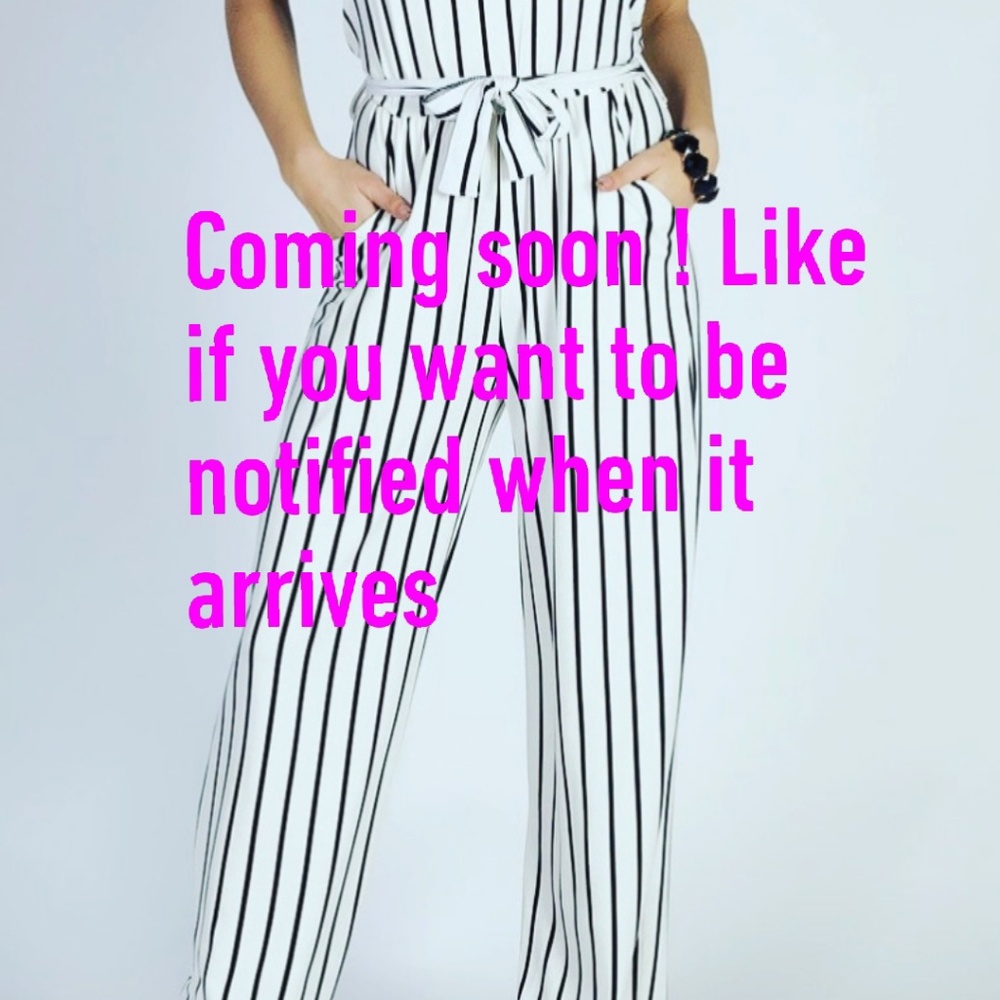 Jumpsuit white with black lines